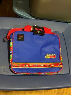 totes kids Blue and Red Messenger Bag with Vehicle Accent